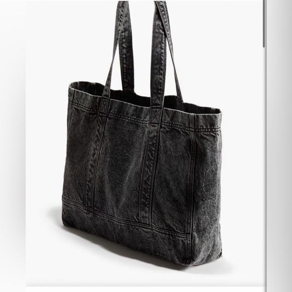 H&M Handbags - H & M Black Denim Tote Bag Shopper in rigid cotton denim with a washed look.